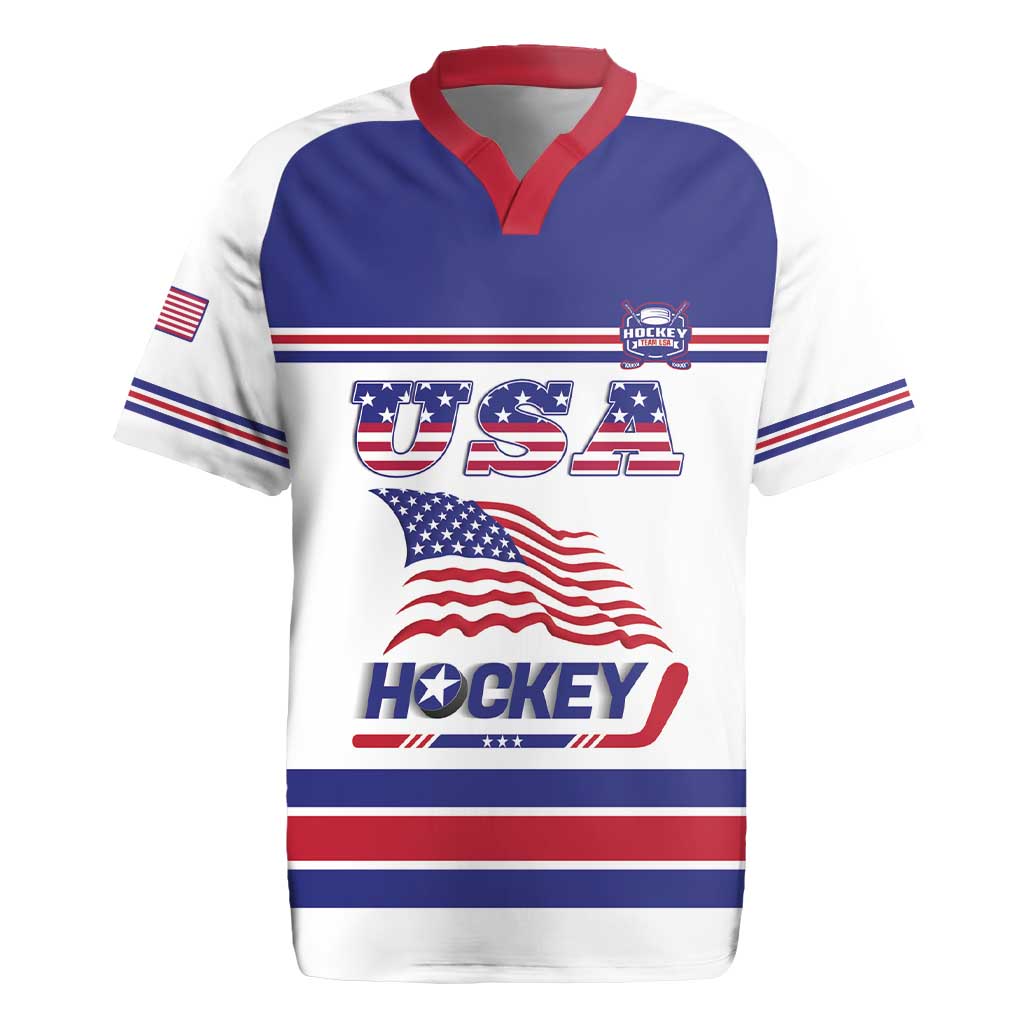Custom USA Ice Hockey Rugby Jersey Old Glory On Ice