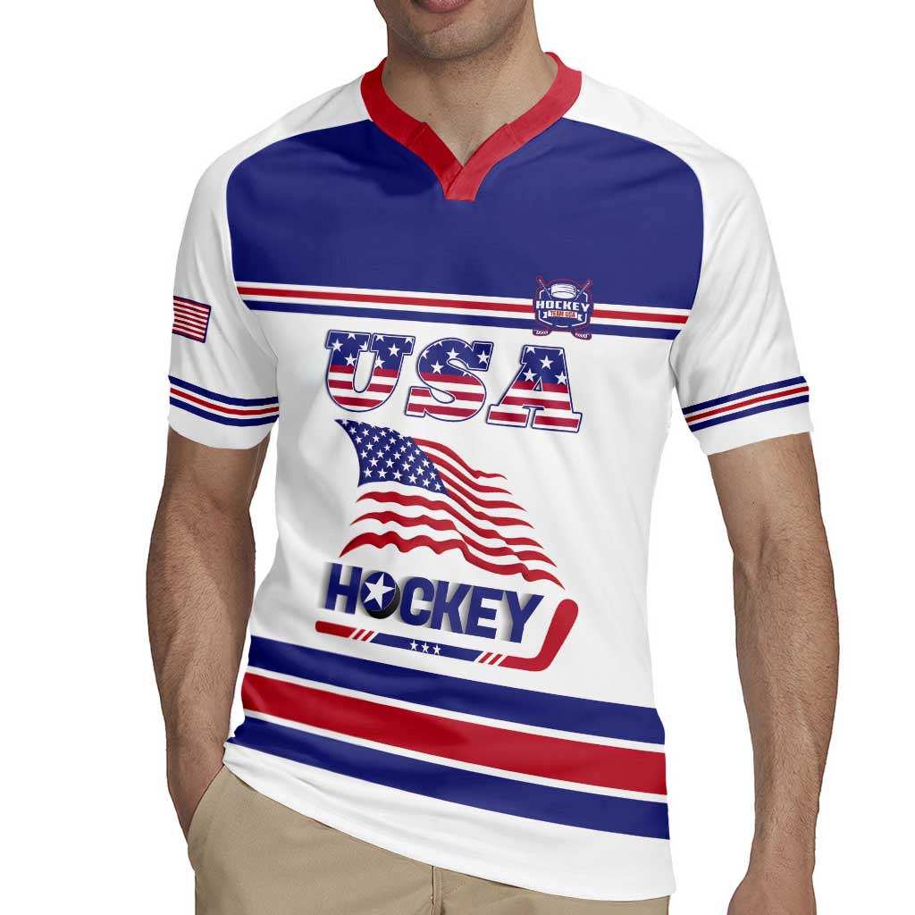 Custom USA Ice Hockey Rugby Jersey Old Glory On Ice