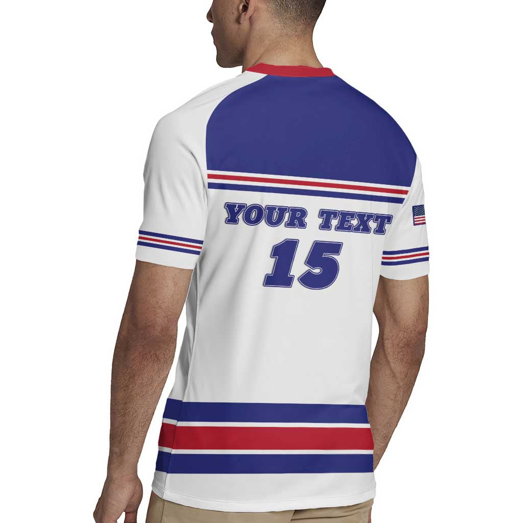 Custom USA Ice Hockey Rugby Jersey Old Glory On Ice