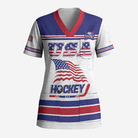 Custom USA Ice Hockey Scrub Top Old Glory On Ice