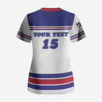 Custom USA Ice Hockey Scrub Top Old Glory On Ice