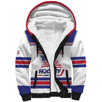Custom USA Ice Hockey Sherpa Hoodie Old Glory On Ice