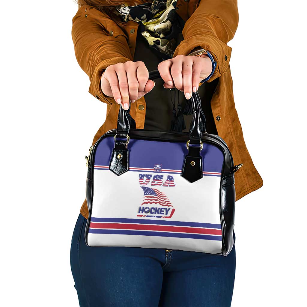 USA Ice Hockey Shoulder Handbag Old Glory On Ice