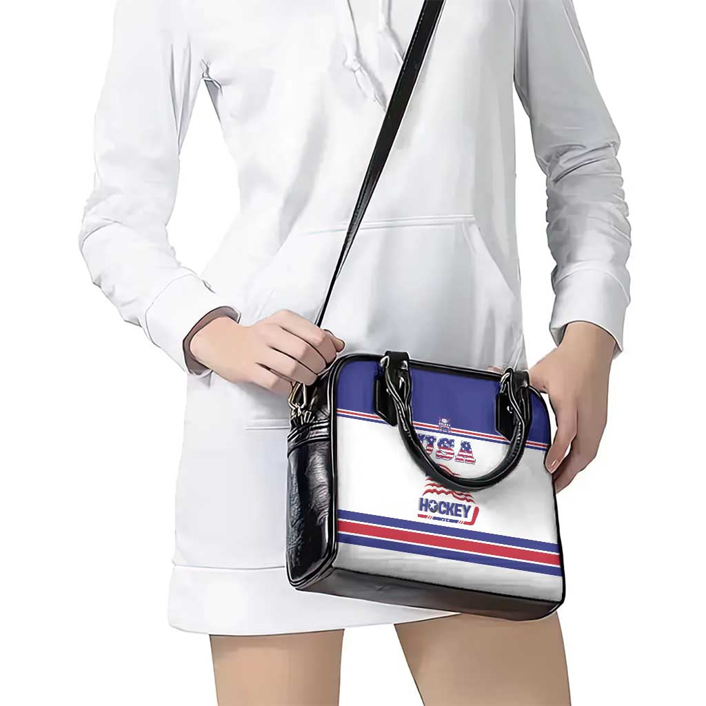 USA Ice Hockey Shoulder Handbag Old Glory On Ice