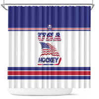 USA Ice Hockey Shower Curtain Old Glory On Ice
