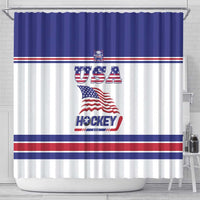 USA Ice Hockey Shower Curtain Old Glory On Ice