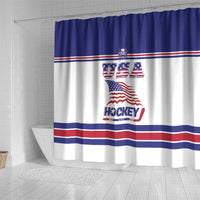USA Ice Hockey Shower Curtain Old Glory On Ice