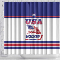 USA Ice Hockey Shower Curtain Old Glory On Ice