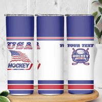 Custom USA Ice Hockey Skinny Tumbler Old Glory On Ice