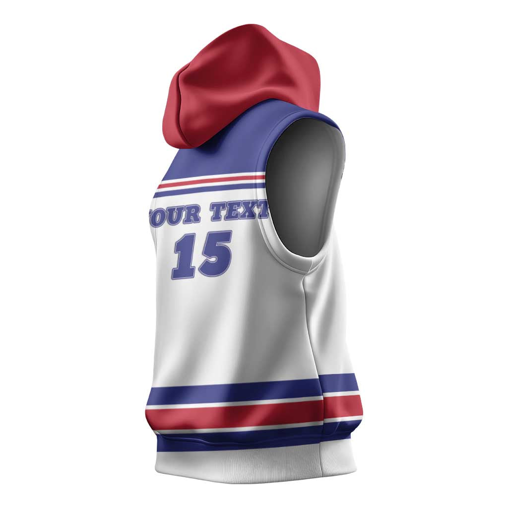 Custom USA Ice Hockey Sleeveless Hoodie Old Glory On Ice