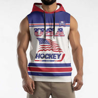 Custom USA Ice Hockey Sleeveless Hoodie Old Glory On Ice