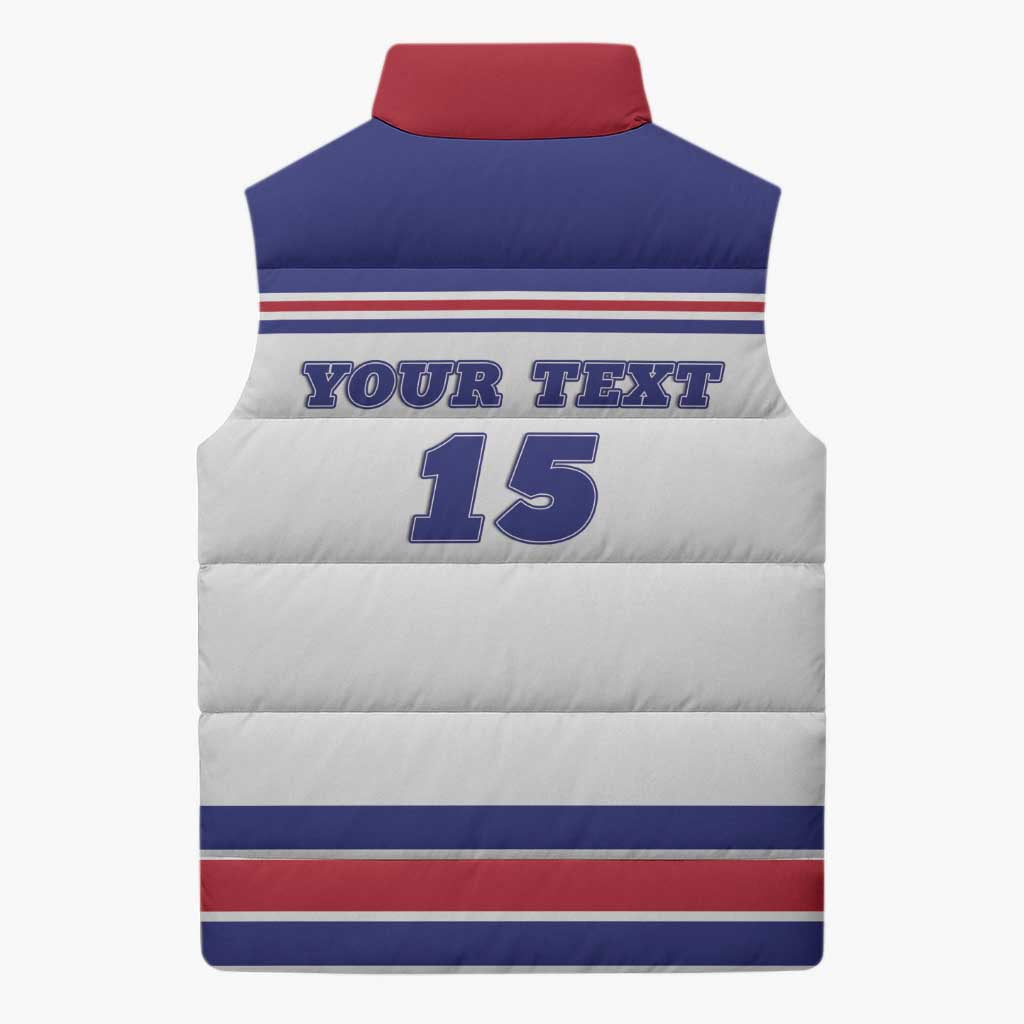 Custom USA Ice Hockey Sleeveless Puffer Jacket Old Glory On Ice