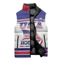 Custom USA Ice Hockey Sleeveless Puffer Jacket Old Glory On Ice