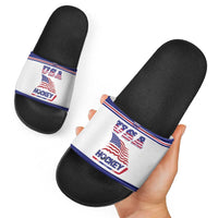 USA Ice Hockey Slide Sandals Old Glory On Ice