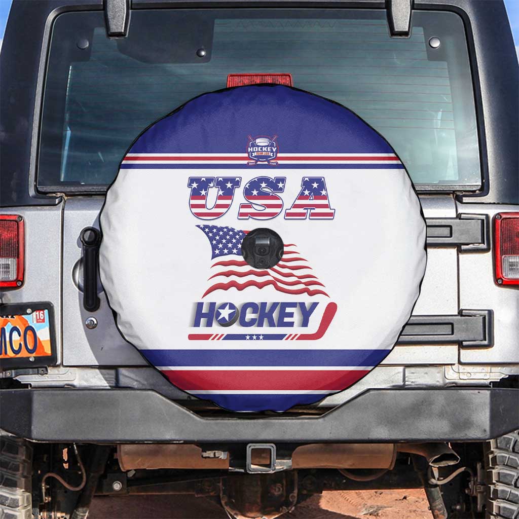 USA Ice Hockey Spare Tire Cover Old Glory On Ice