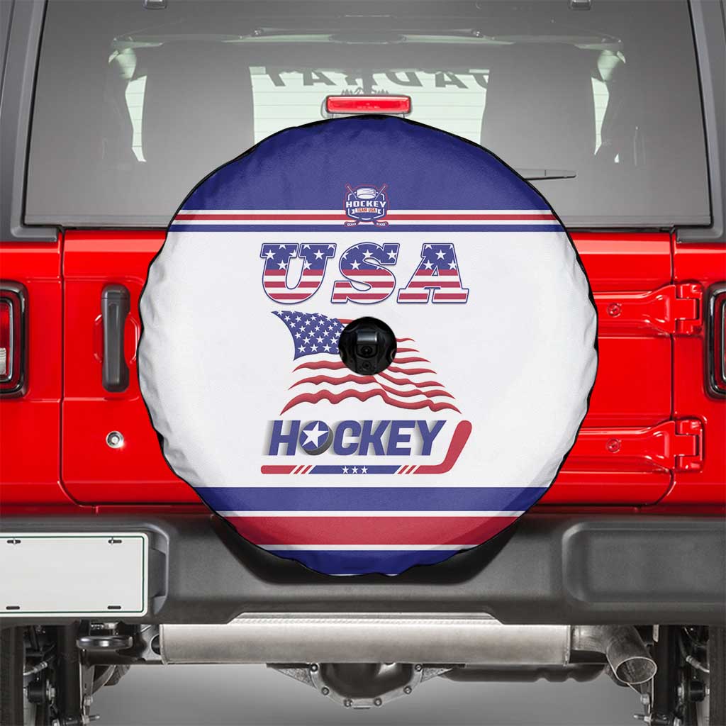 USA Ice Hockey Spare Tire Cover Old Glory On Ice