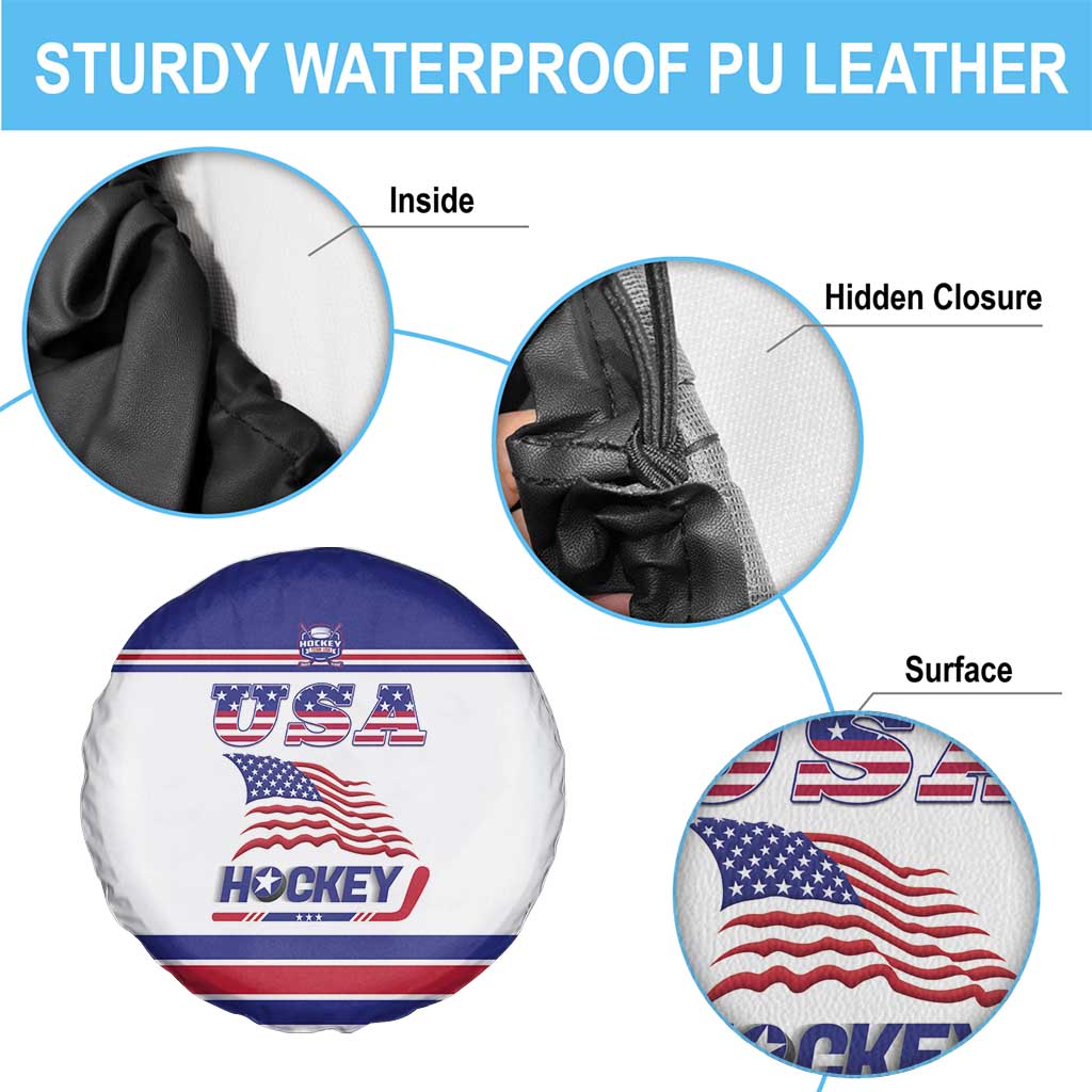 USA Ice Hockey Spare Tire Cover Old Glory On Ice