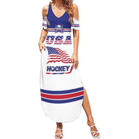 Custom USA Ice Hockey Summer Maxi Dress Old Glory On Ice