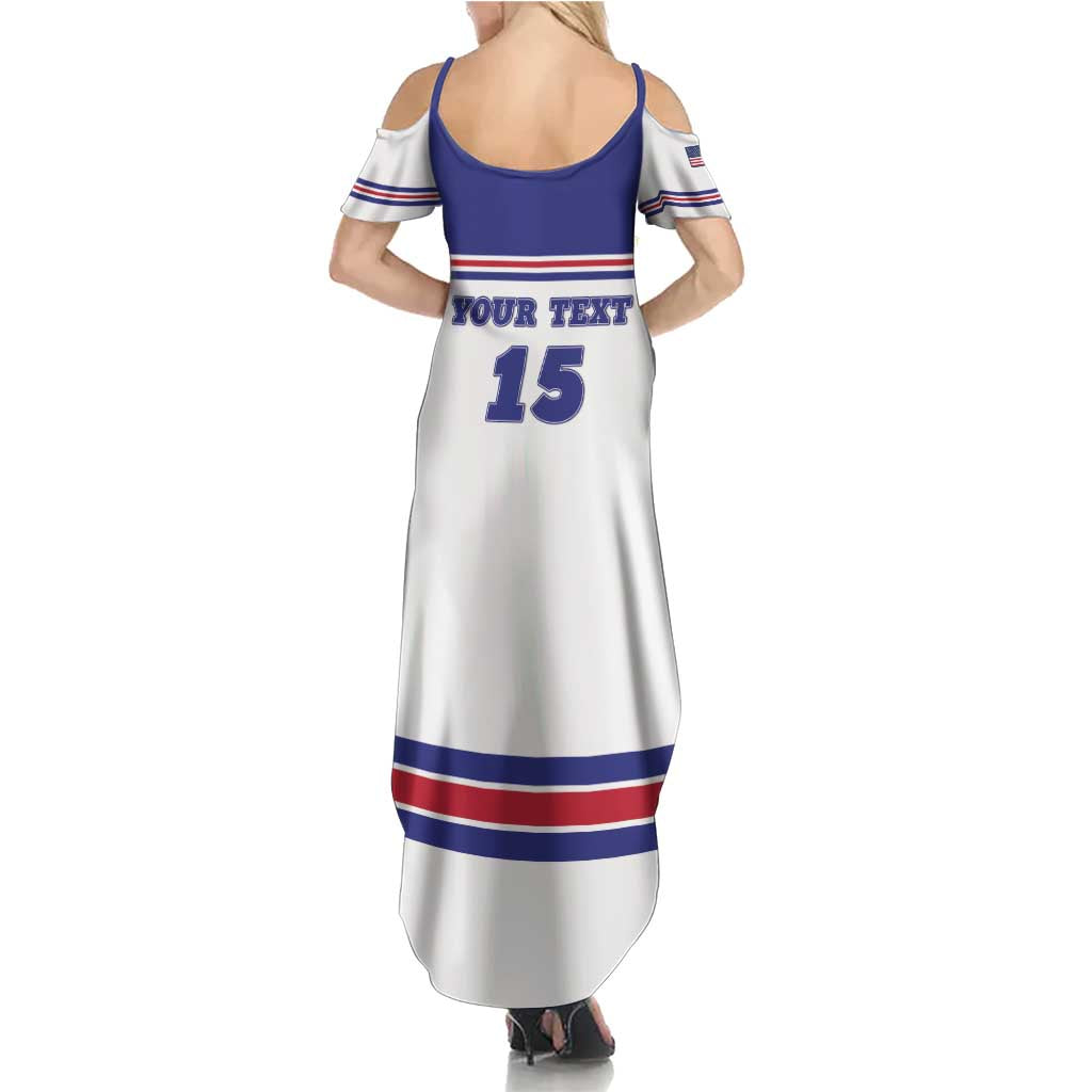Custom USA Ice Hockey Summer Maxi Dress Old Glory On Ice