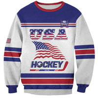 Custom USA Ice Hockey Sweatshirt Old Glory On Ice