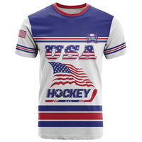 Custom USA Ice Hockey T Shirt Old Glory On Ice