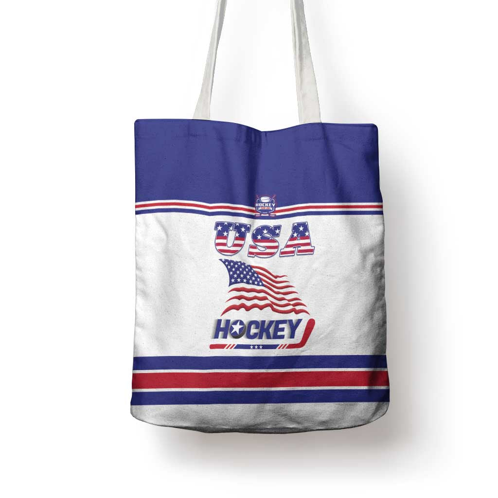 USA Ice Hockey Tote Bag Old Glory On Ice