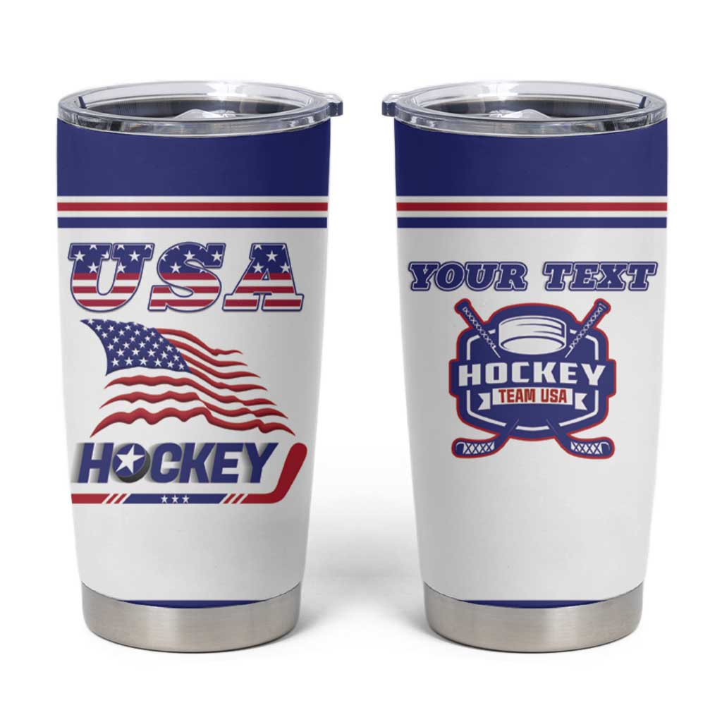 Custom USA Ice Hockey Tumbler Cup Old Glory On Ice
