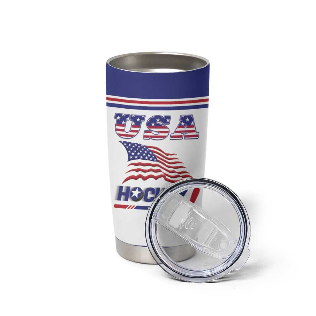 Custom USA Ice Hockey Tumbler Cup Old Glory On Ice