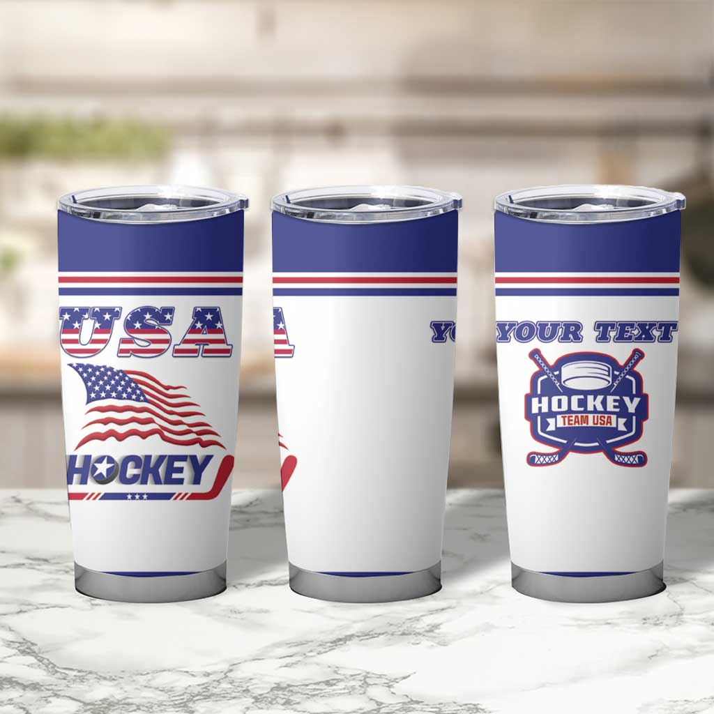 Custom USA Ice Hockey Tumbler Cup Old Glory On Ice