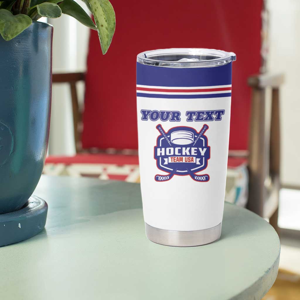 Custom USA Ice Hockey Tumbler Cup Old Glory On Ice