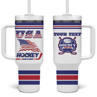 Custom USA Ice Hockey Tumbler With Handle Old Glory On Ice