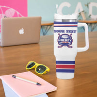 Custom USA Ice Hockey Tumbler With Handle Old Glory On Ice