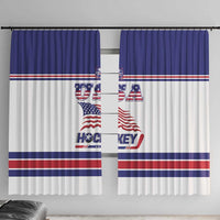USA Ice Hockey Window Curtain Old Glory On Ice