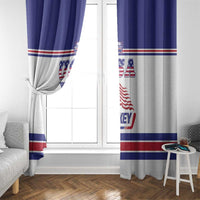 USA Ice Hockey Window Curtain Old Glory On Ice