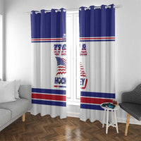 USA Ice Hockey Window Curtain Old Glory On Ice