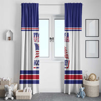 USA Ice Hockey Window Curtain Old Glory On Ice