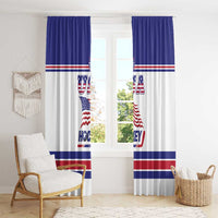 USA Ice Hockey Window Curtain Old Glory On Ice