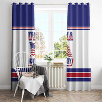 USA Ice Hockey Window Curtain Old Glory On Ice