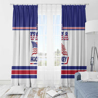 USA Ice Hockey Window Curtain Old Glory On Ice