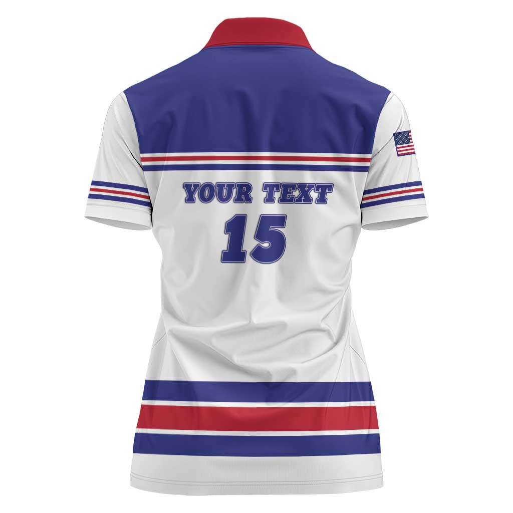 Custom USA Ice Hockey Women Polo Shirt Old Glory On Ice