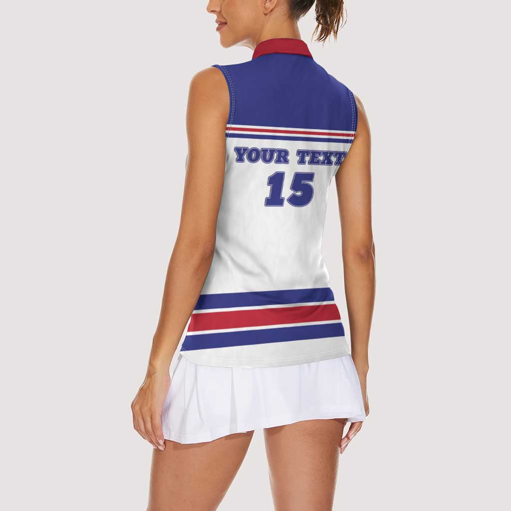 Custom USA Ice Hockey Women Sleeveless Polo Shirt Old Glory On Ice