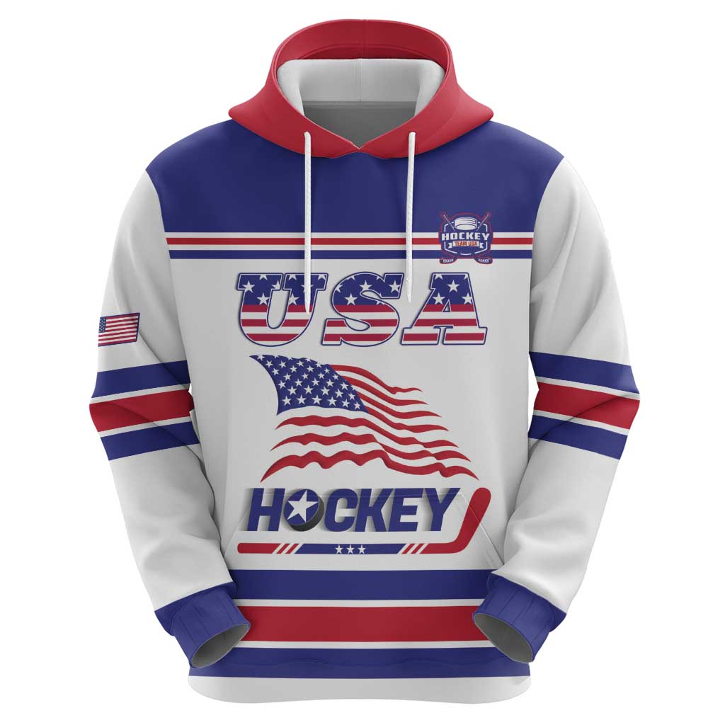 Custom USA Ice Hockey Zip Hoodie Old Glory On Ice