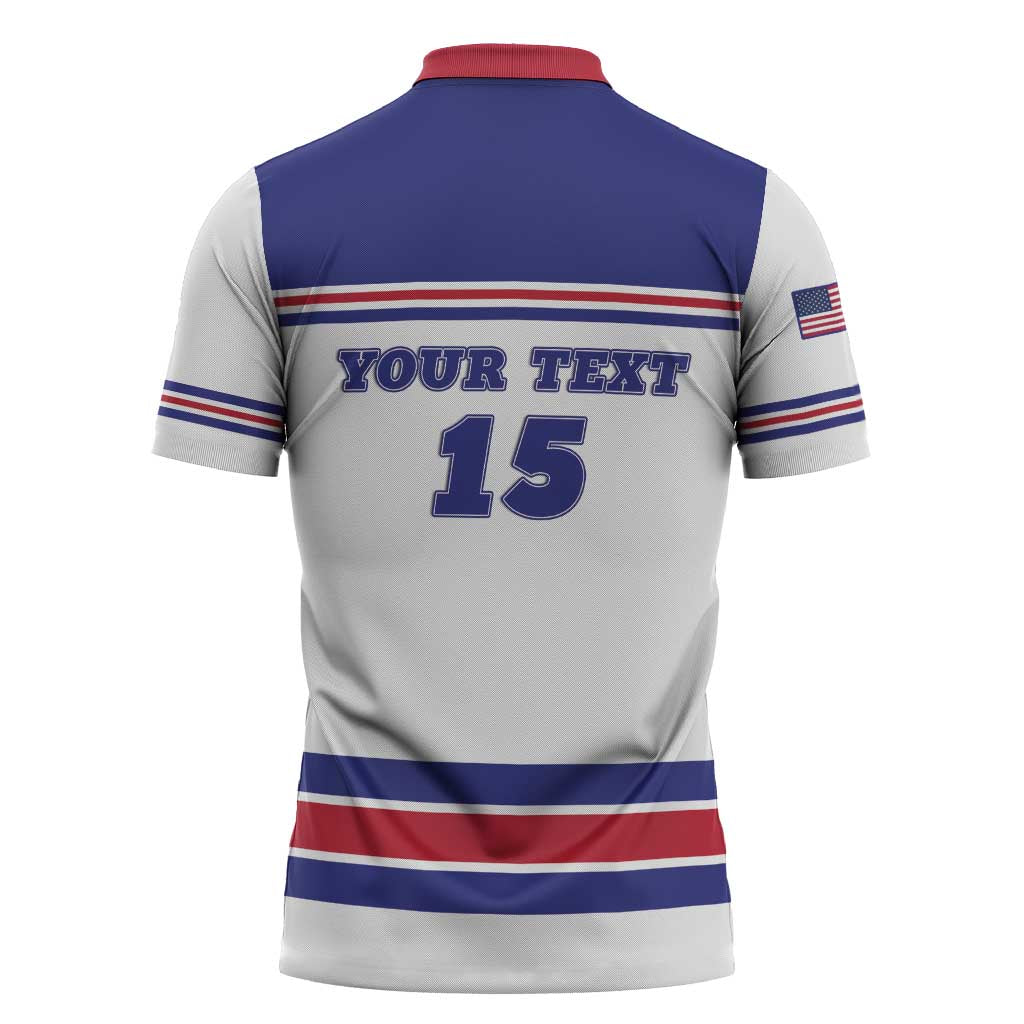 Custom USA Ice Hockey Zipper Polo Shirt Old Glory On Ice