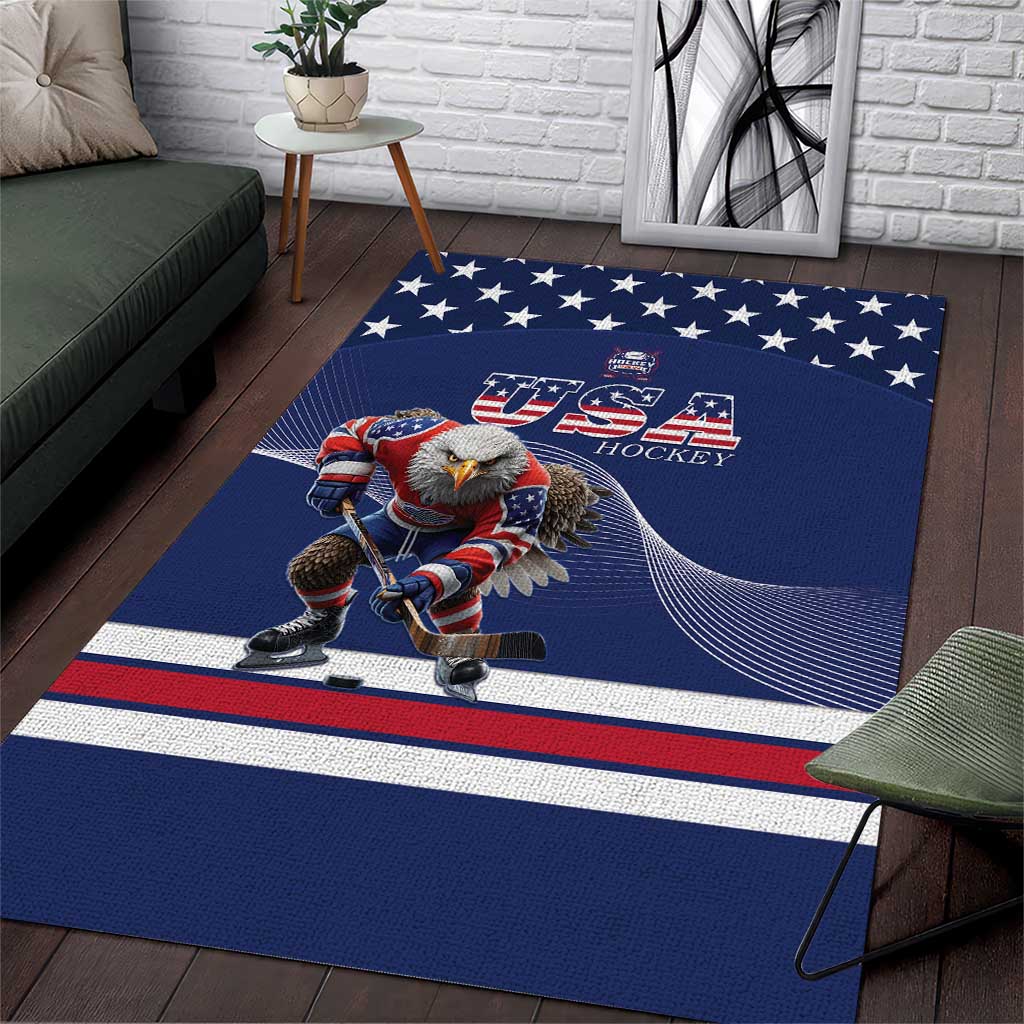 USA Ice Hockey Area Rug Eagle Mascot