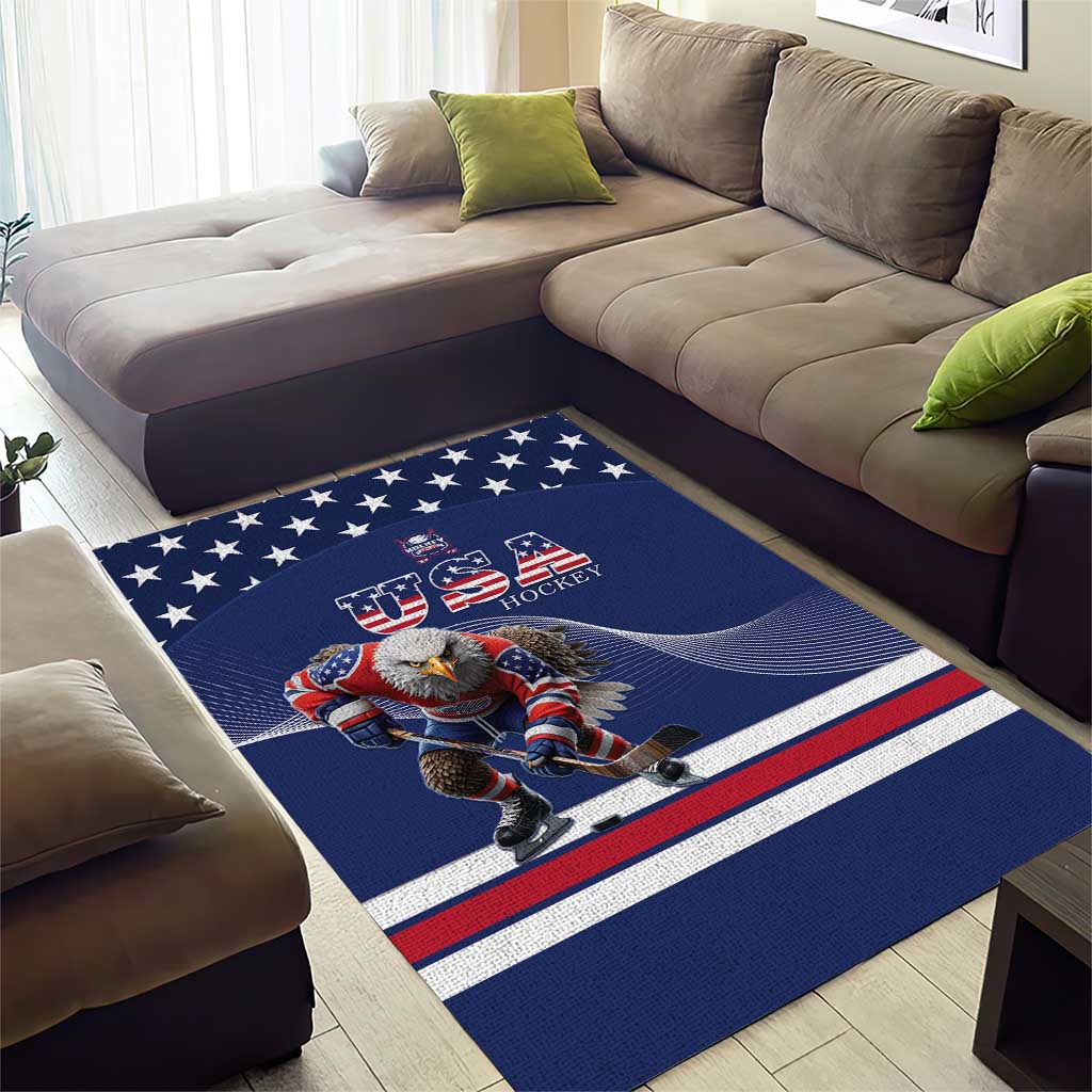 USA Ice Hockey Area Rug Eagle Mascot
