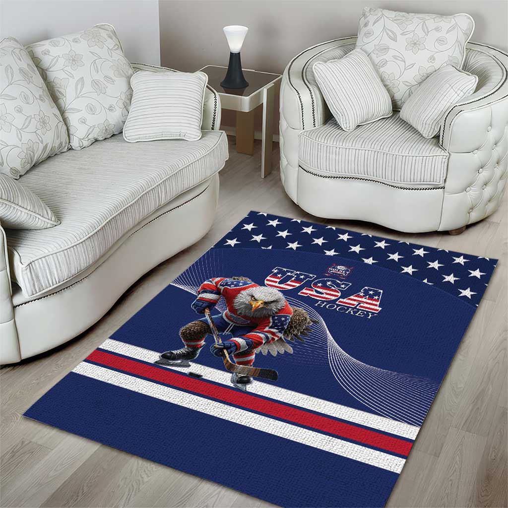 USA Ice Hockey Area Rug Eagle Mascot