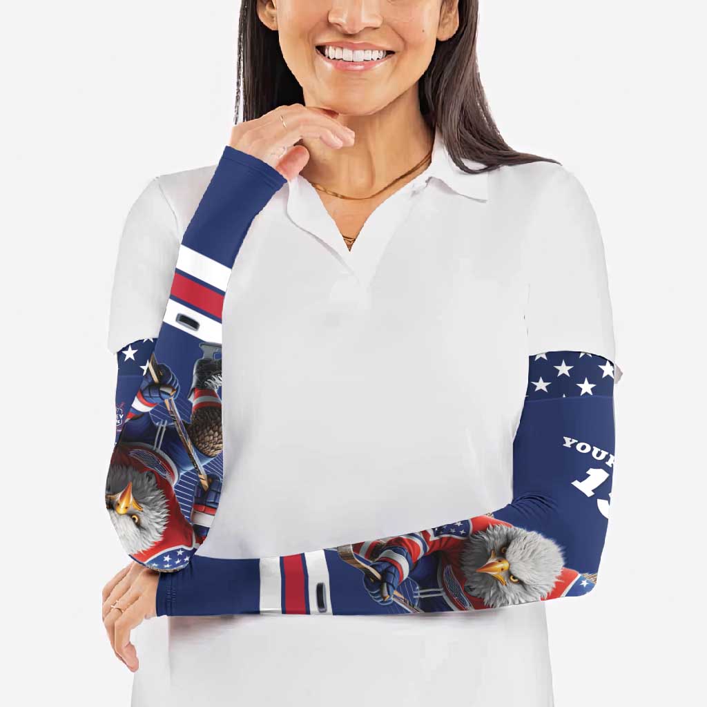 Custom USA Ice Hockey Arm Sleeves Eagle Mascot