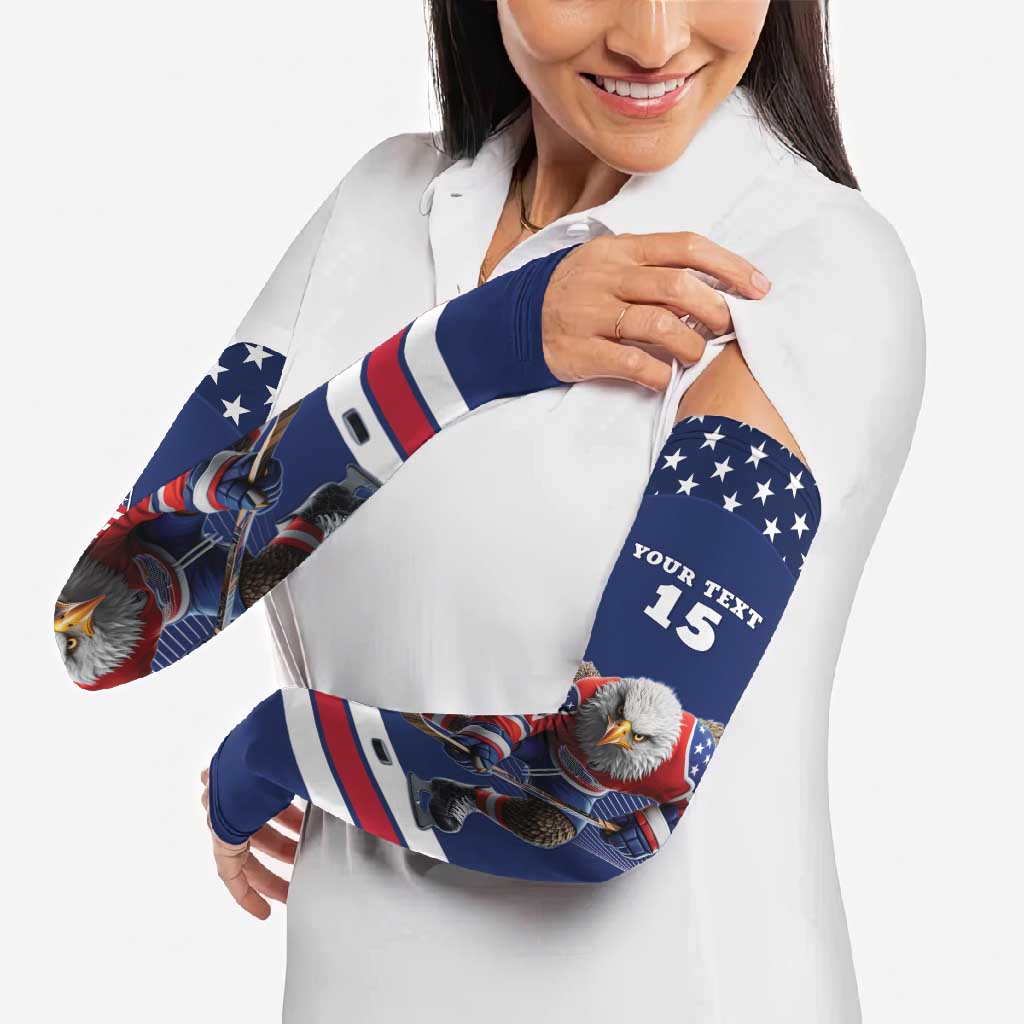 Custom USA Ice Hockey Arm Sleeves Eagle Mascot