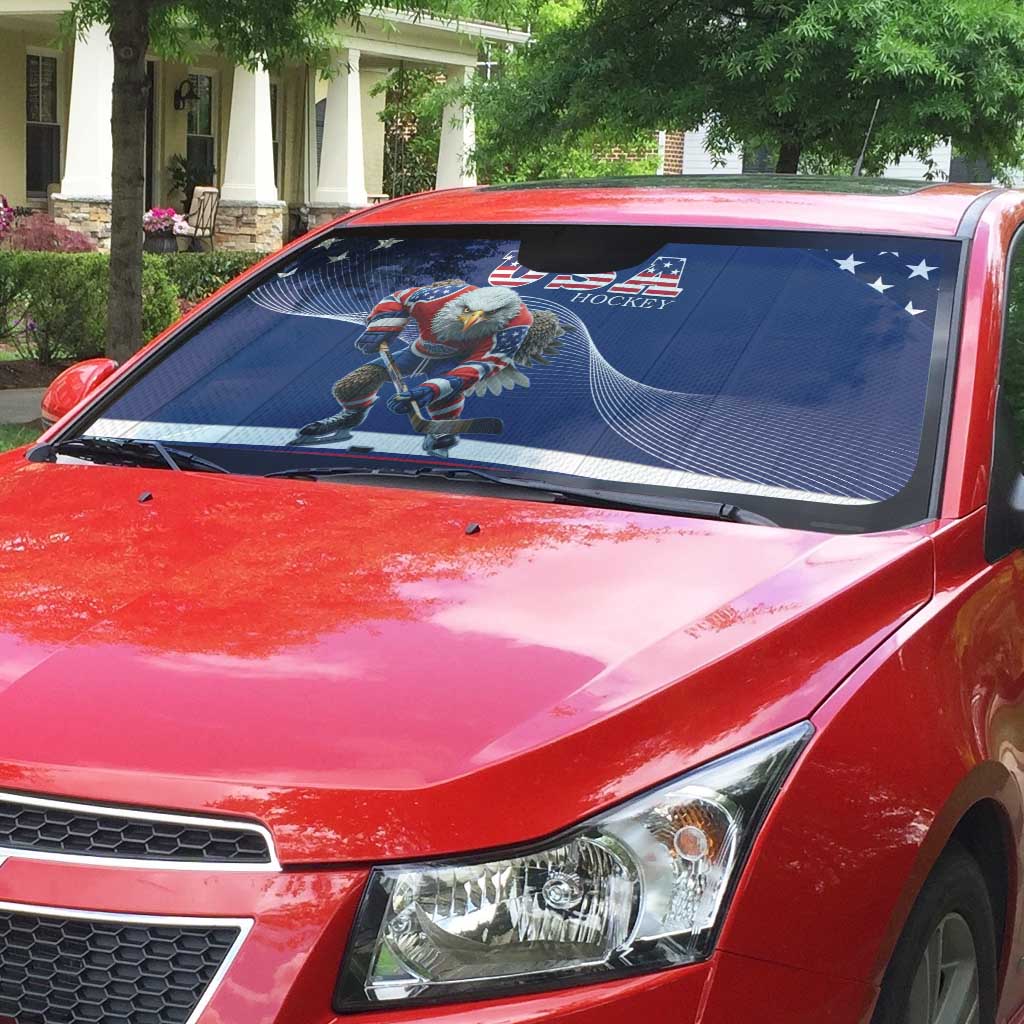 USA Ice Hockey Auto Sun Shade Eagle Mascot