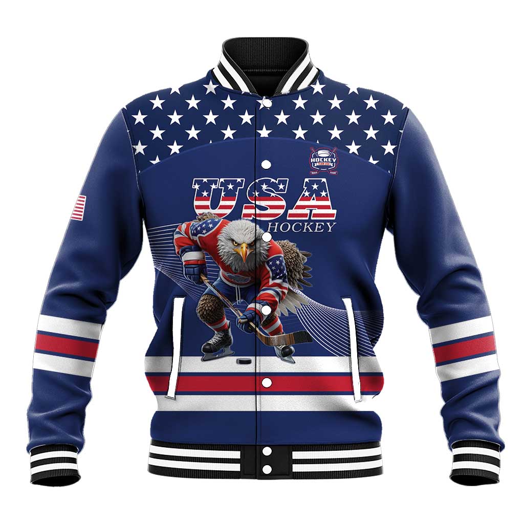 Custom USA Ice Hockey Baseball Jacket Eagle Mascot